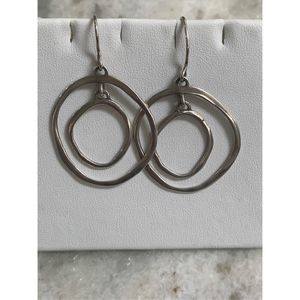 .925 Double Hoop Hammered Sterling Silver Earrings